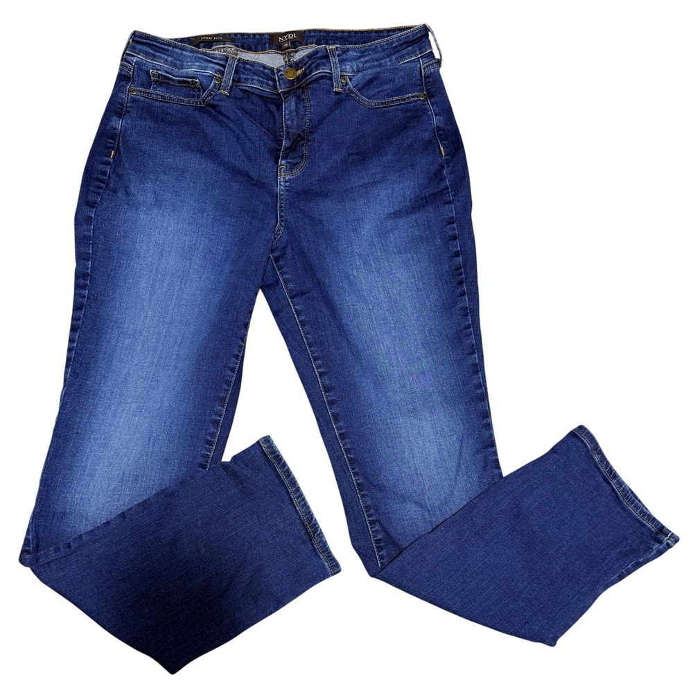 NYDJ Jeans Womens 12 Blue Sheri Slim Cooper Lift Tuck Denim